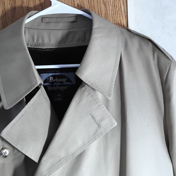 Vintage Botany Weathertopper Trench Coat 44L USA Removable Liner Classic Mens - Picture 4 of 14